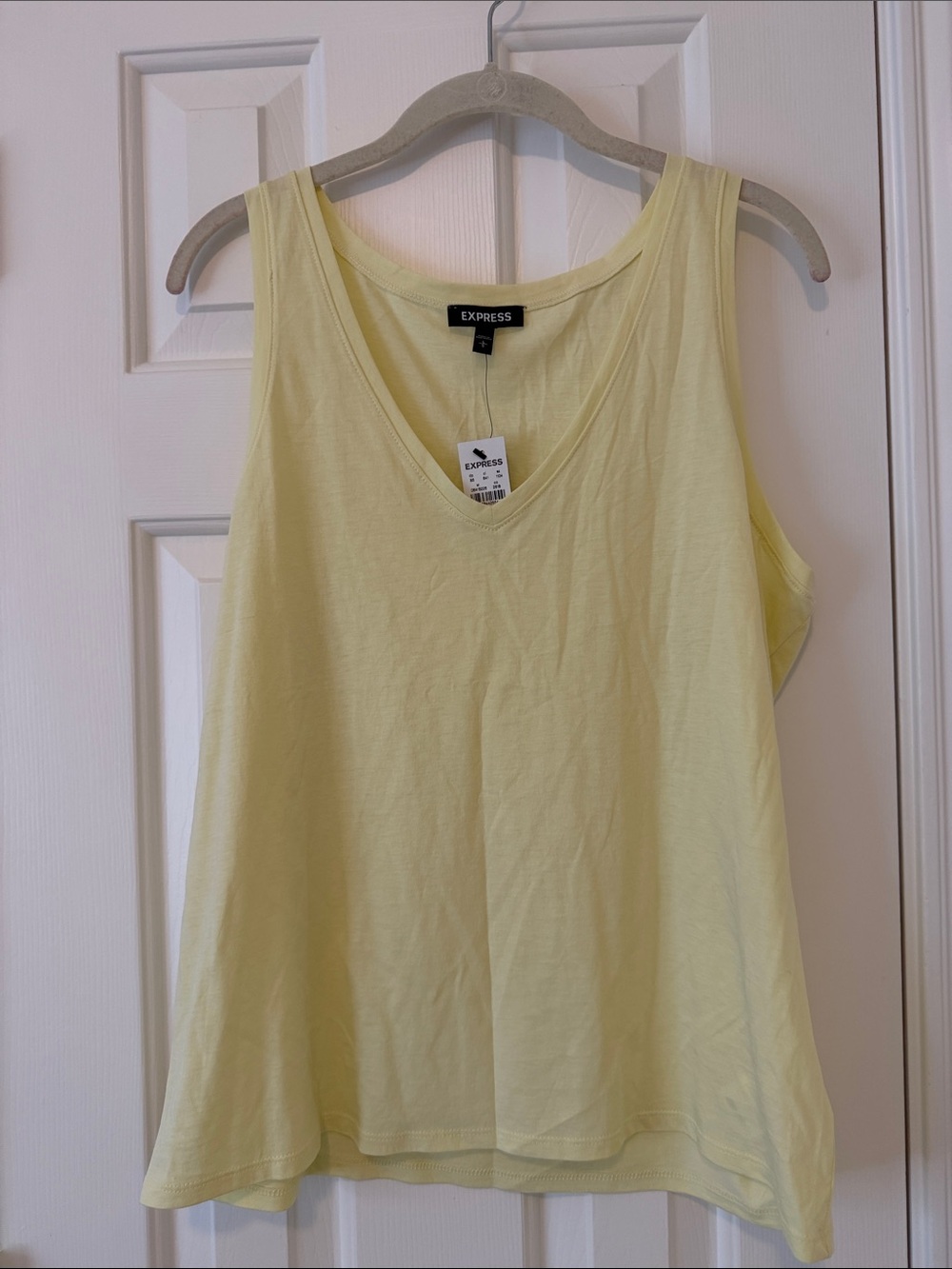 Express Women’s Light Yellow V-Neck Tank